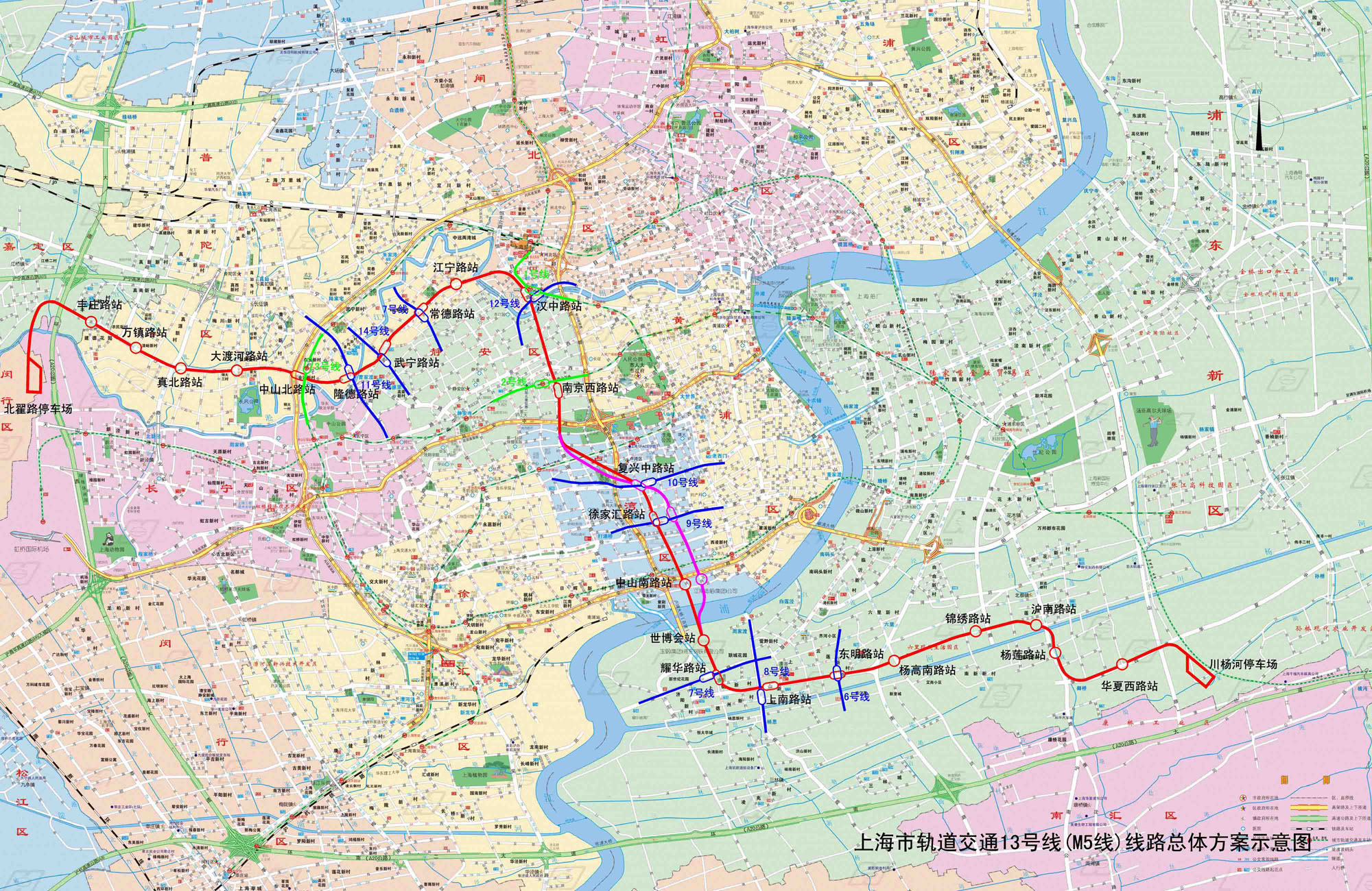 上海地铁13号线路图(点击查看大图)